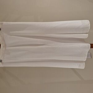 White Skirt, Midi, Flare, Flowy, Lined, Hidden Zipper, 8